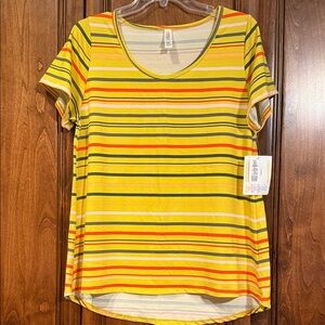 LuLaRoe Classic Multicolor Striped Short Sleeve Tee